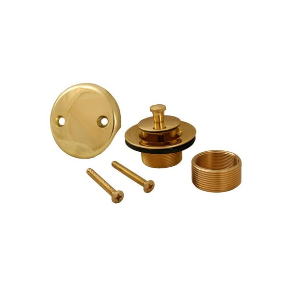 Polished Brass Two-Hole Lift and Turn Bath Waste Conversion Kit